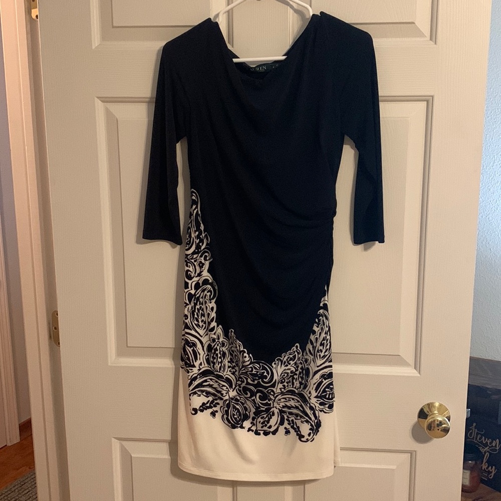 Dark Blue Ralph Lauren form fitting dress - Size 8